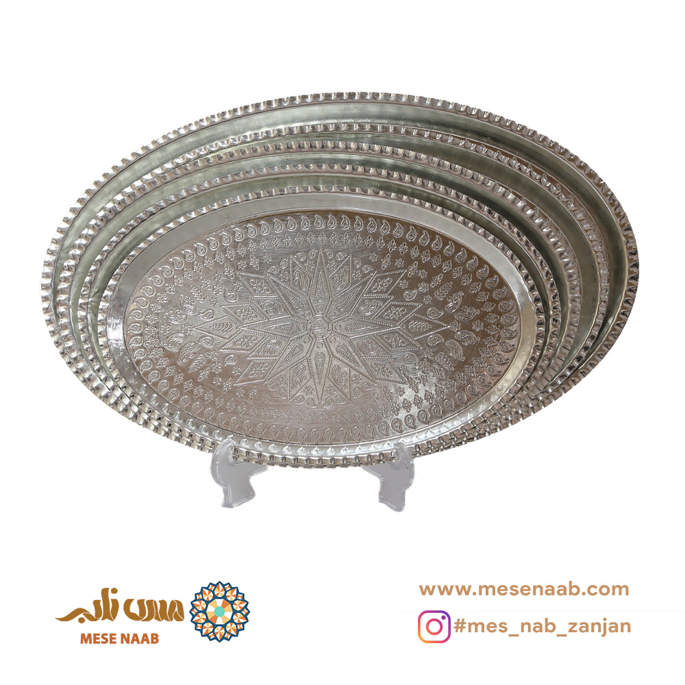 سینی بیضی مسی قلعاندود