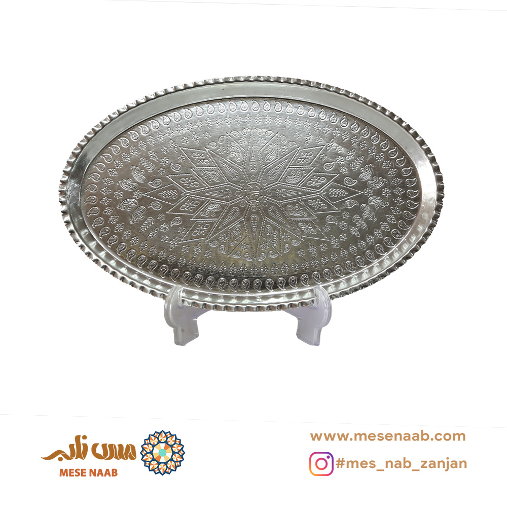 سینی بیضی مسی قلعاندود - تصویر 2