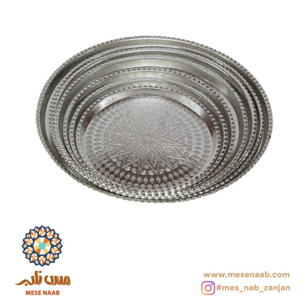 سینی گرد سفید  مسی