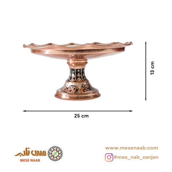 شیرینی خوری قجری نقره کوب الماس تراش - تصویر 2