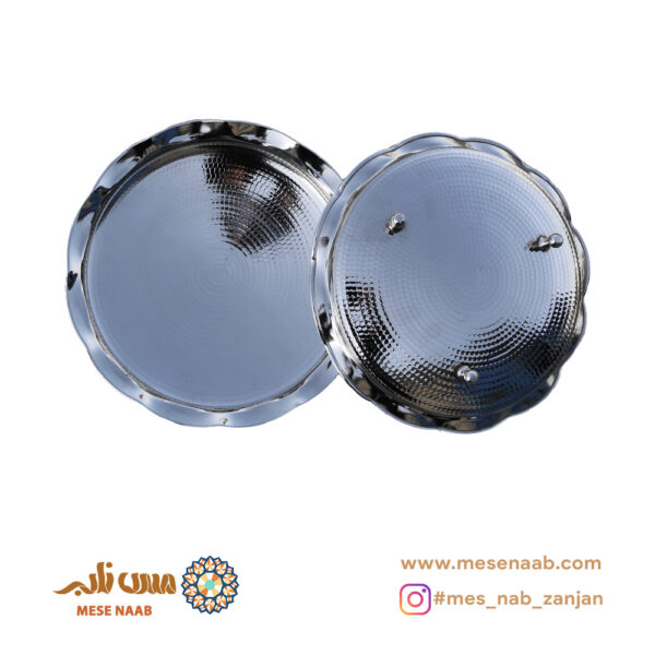 شیرینی خوری سه پایه قجری چکشی کروم