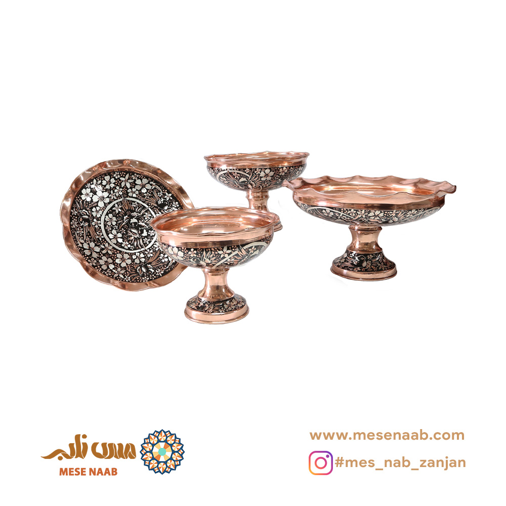 ست قجری نقرهکوب گلمرغ - تصویر 2