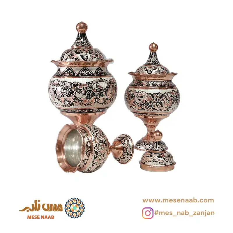 ست توپی پایهدار نقرهکوب الماستراش