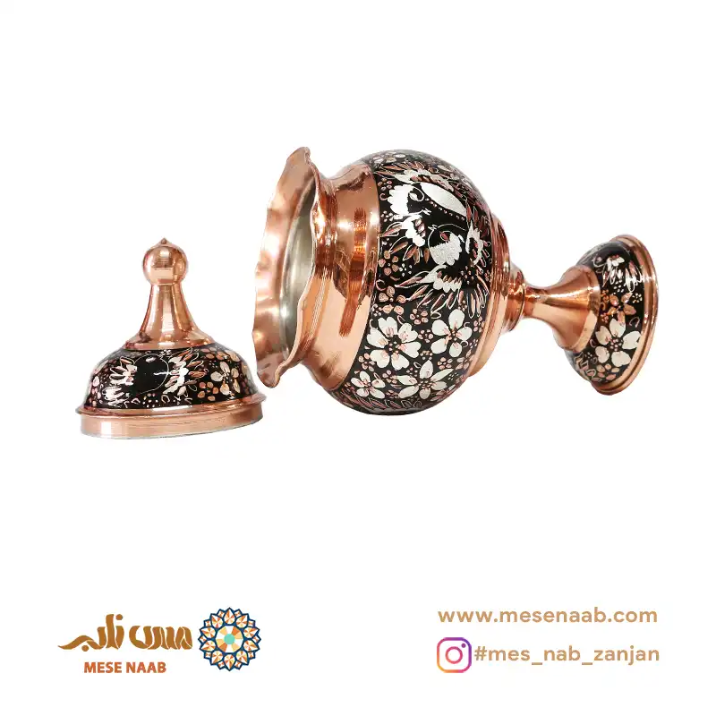 شکلاتخوری توپی پایهدار نقرهکوب گلمرغ - تصویر 3