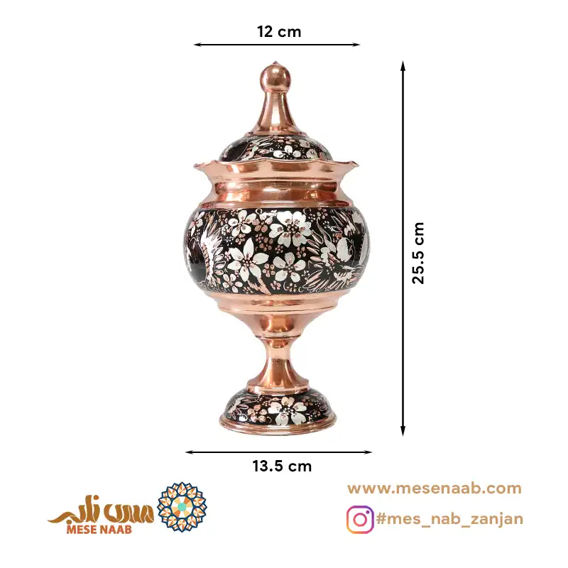 شکلاتخوری توپی پایهدار نقرهکوب گلمرغ - تصویر 2
