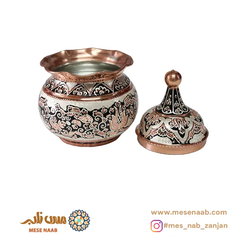 شکلاتخوری توپی بدون پایه نقرهکوب الماستراش - تصویر 2