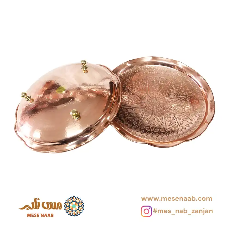 شیرینیخوری قجری سهپایه طرحدار قرمز نانو