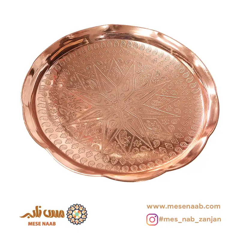 شیرینیخوری قجری سهپایه طرحدار قرمز نانو - تصویر 3