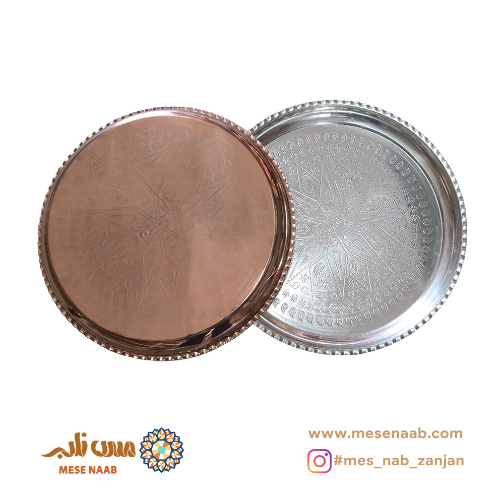 سینی لبه بلند مسی داخل قلع پشت نانو - تصویر 3