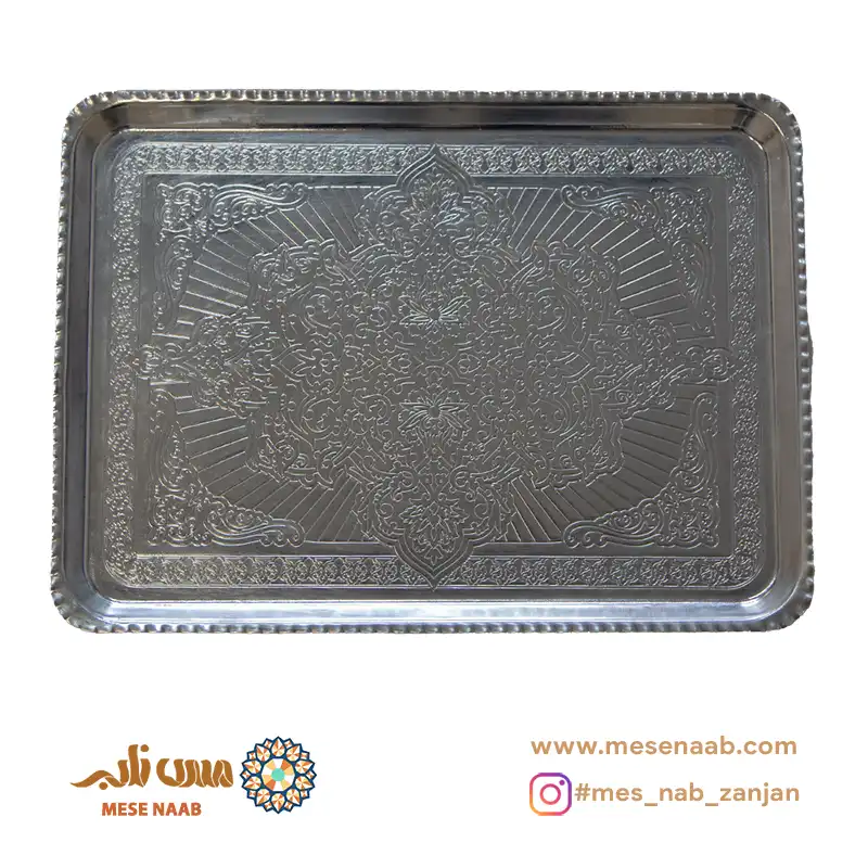 سینی مسی مستطیل قلعاندود - تصویر 2