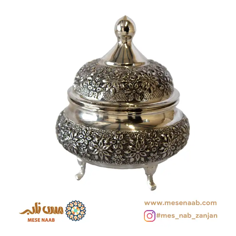 قندان شکمی گل رز سه پایه کروم
