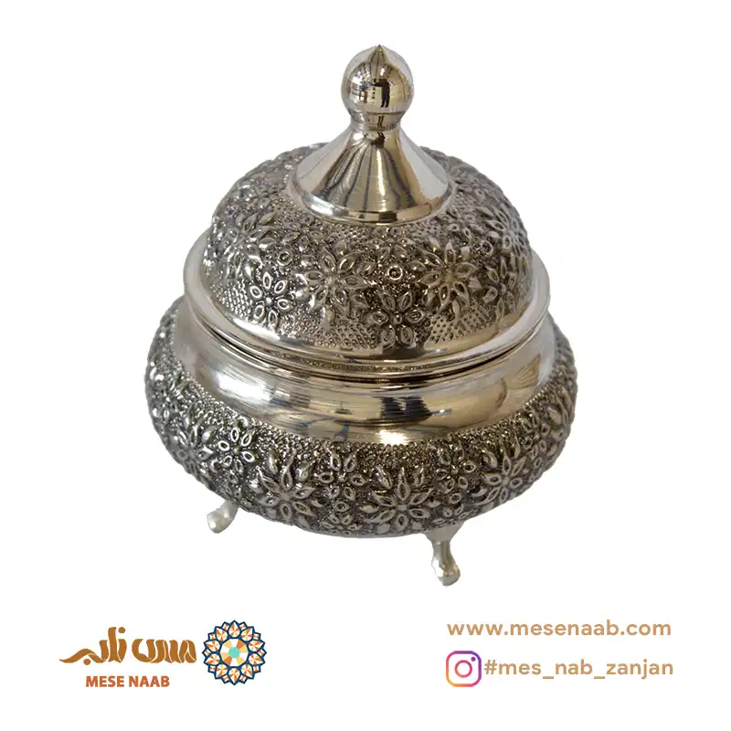 قندان شکمی گل رز سه پایه کروم - تصویر 5