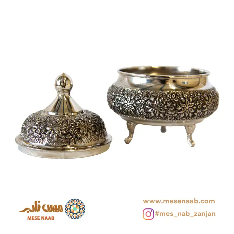قندان شکمی گل رز سه پایه کروم - تصویر 3