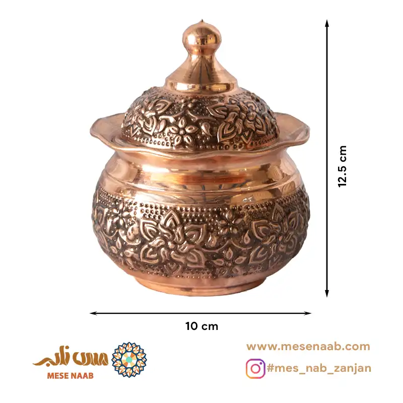 قندان توپی بدون پایه لب کنگره گل رز نانو - تصویر 2