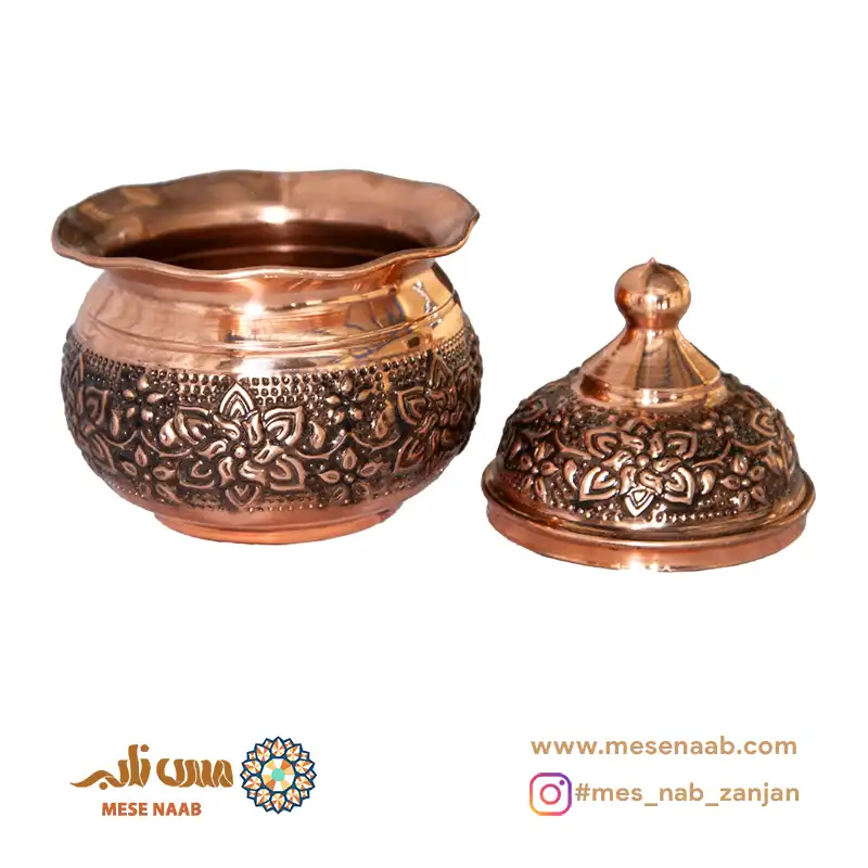 قندان توپی بدون پایه لب کنگره گل رز نانو - تصویر 3