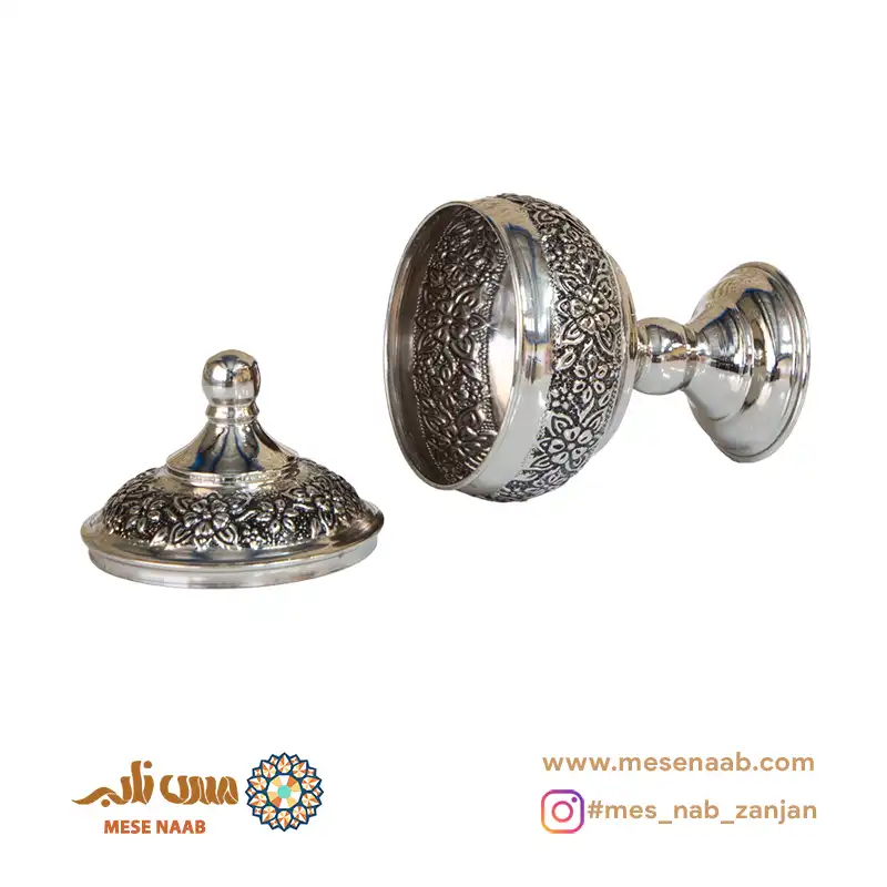 قندان چیچک پایه دار کوچک کروم