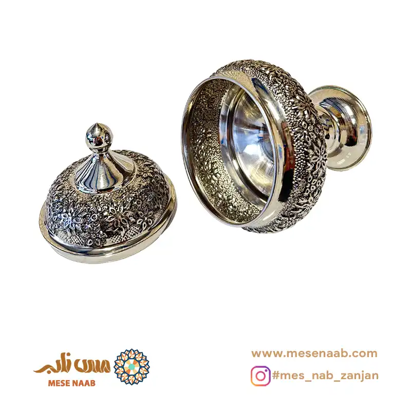 قندان رز پایه دار شکمی کروم
